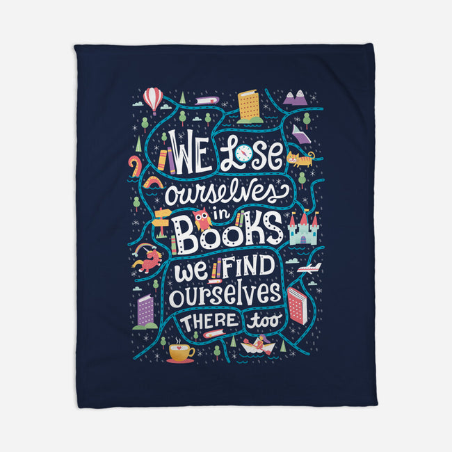 We Lose Ourselves in Books-none fleece blanket-risarodil