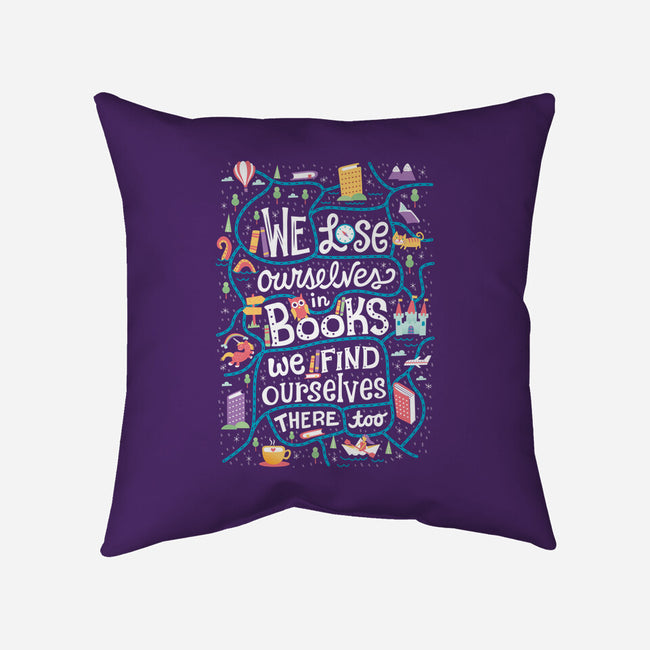 We Lose Ourselves in Books-none removable cover throw pillow-risarodil