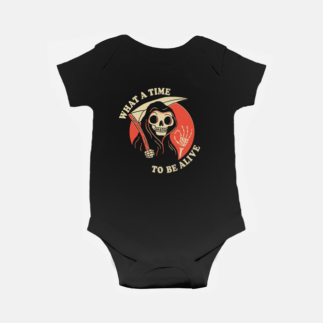 What a Time to Be Alive-baby basic onesie-DinoMike