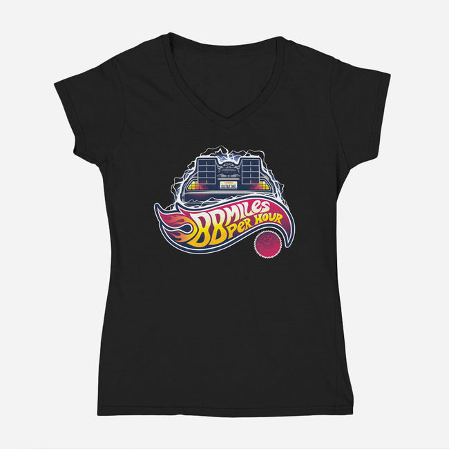 When this baby hits 88 miles per hour...-womens v-neck tee-victorsbeard