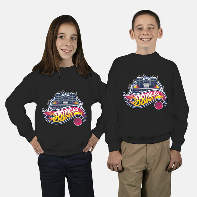 When this baby hits 88 miles per hour...-youth crew neck sweatshirt-victorsbeard