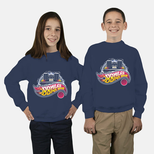 When this baby hits 88 miles per hour...-youth crew neck sweatshirt-victorsbeard