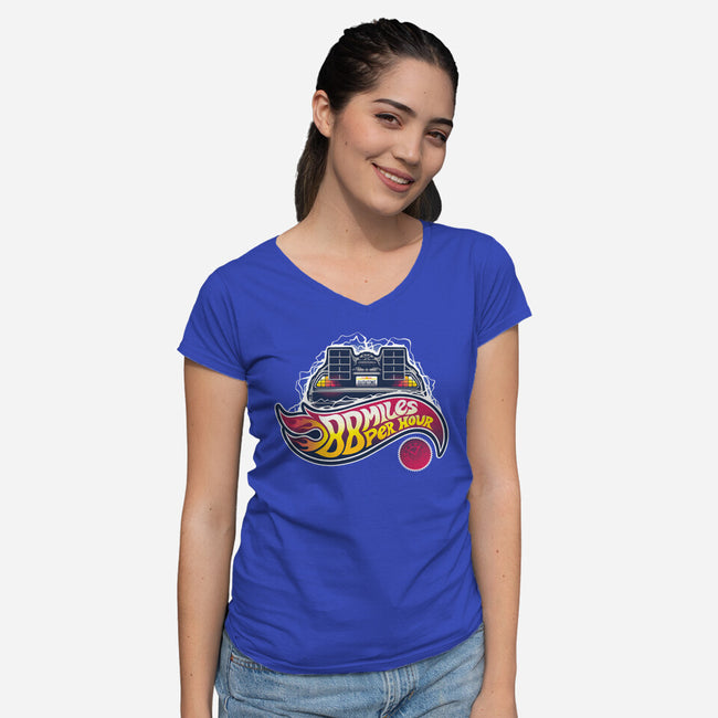 When this baby hits 88 miles per hour...-womens v-neck tee-victorsbeard
