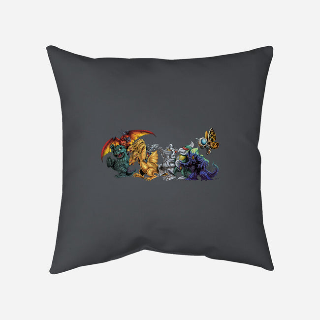 Where the Wild Kaiju Are-none removable cover w insert throw pillow-El Black Bat