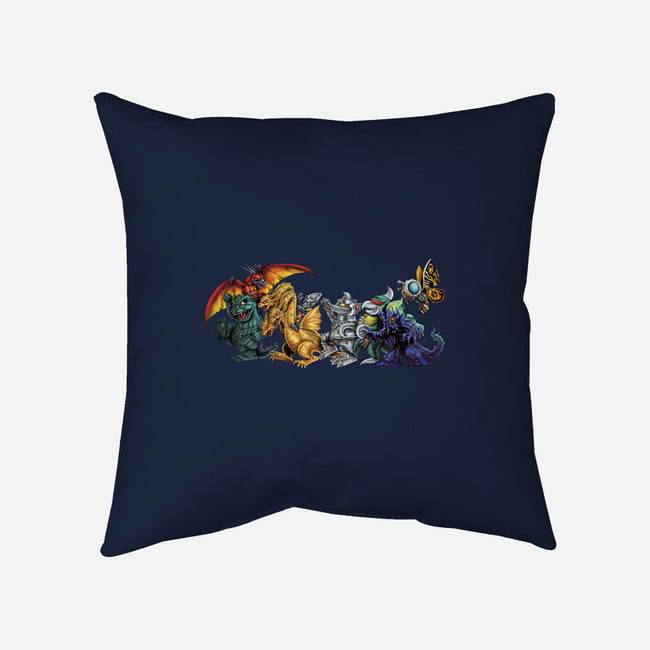 Where the Wild Kaiju Are-none removable cover w insert throw pillow-El Black Bat