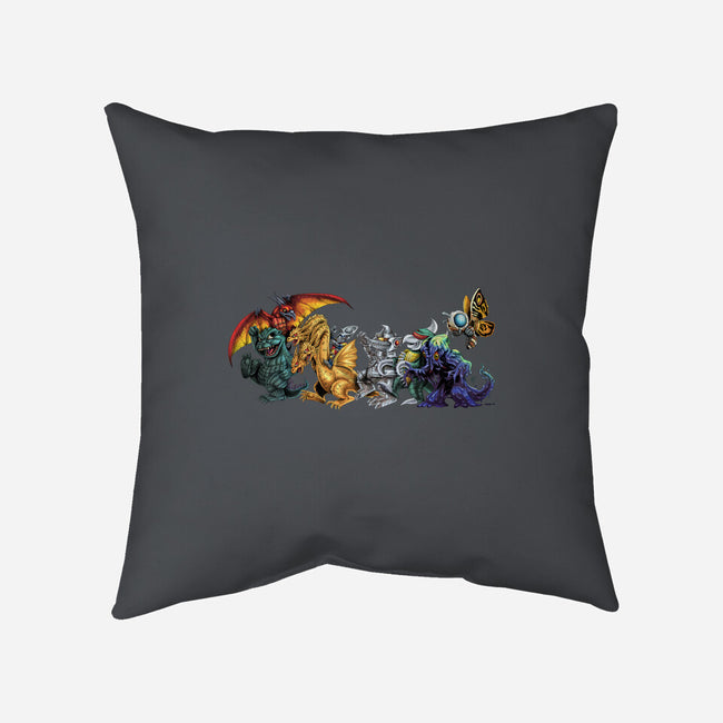 Where the Wild Kaiju Are-none removable cover throw pillow-El Black Bat