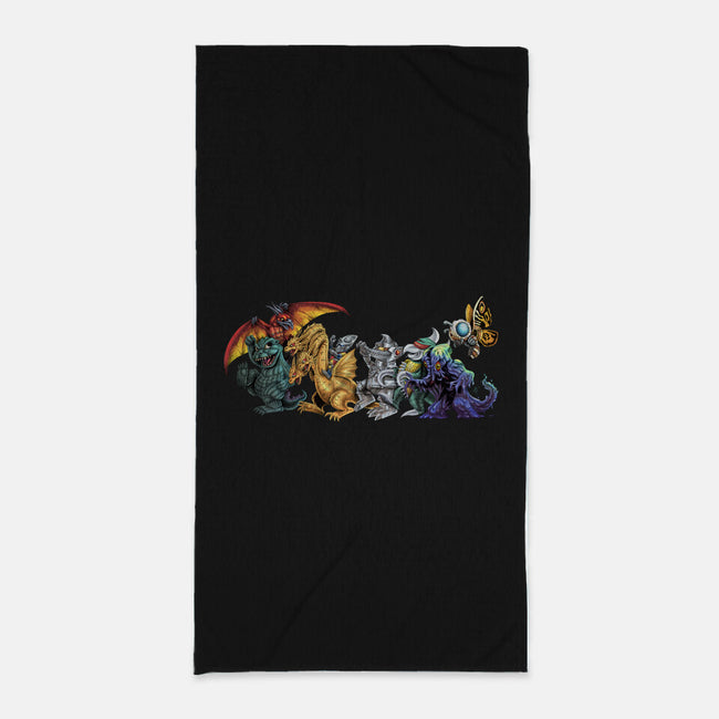 Where the Wild Kaiju Are-none beach towel-El Black Bat