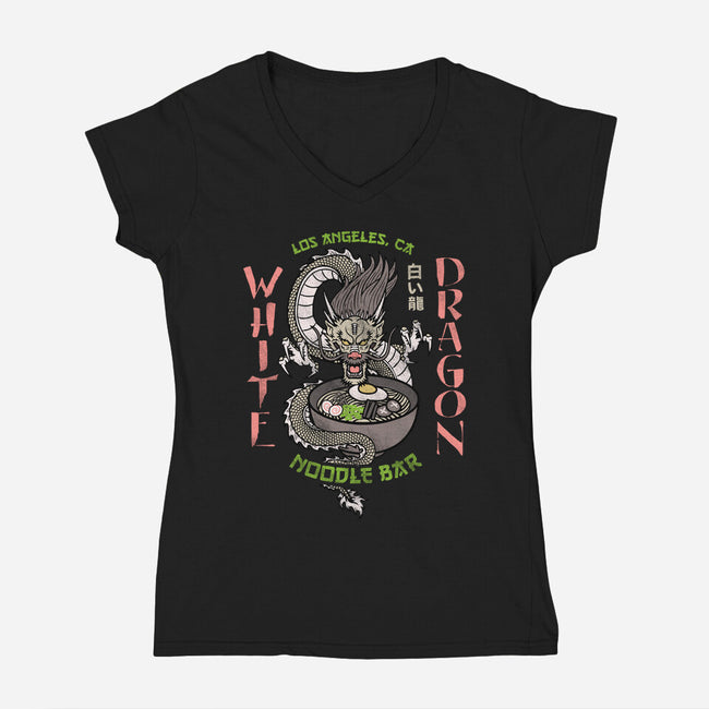 White Dragon Noodle Bar-womens v-neck tee-Beware_1984