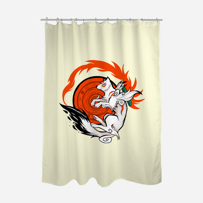 White Wolf Goddess-none polyester shower curtain-TechraNova