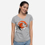 White Wolf Goddess-womens v-neck tee-TechraNova