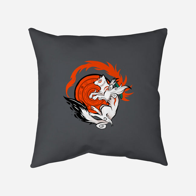 White Wolf Goddess-none removable cover w insert throw pillow-TechraNova
