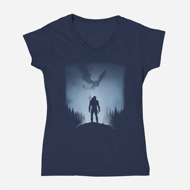 White Wolf vs The Griffin-womens v-neck tee-ddjvigo