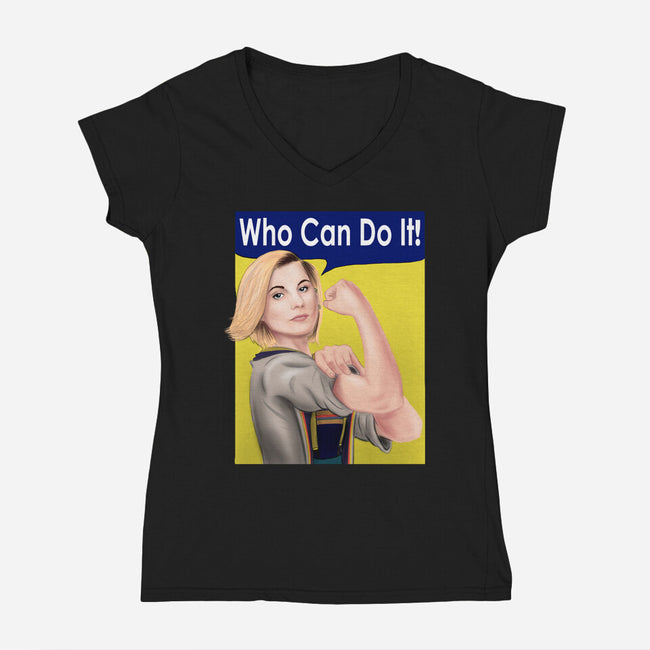 Who Can Do It!-womens v-neck tee-MarianoSan