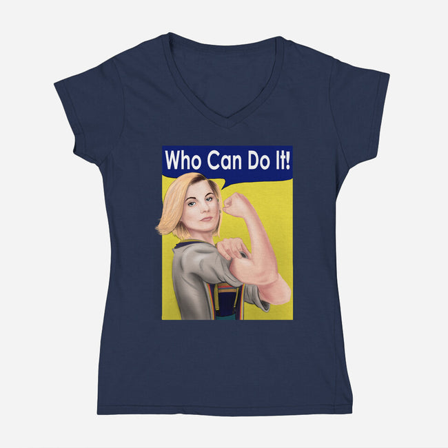 Who Can Do It!-womens v-neck tee-MarianoSan