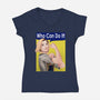 Who Can Do It!-womens v-neck tee-MarianoSan
