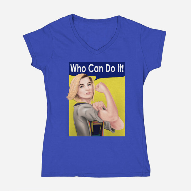 Who Can Do It!-womens v-neck tee-MarianoSan