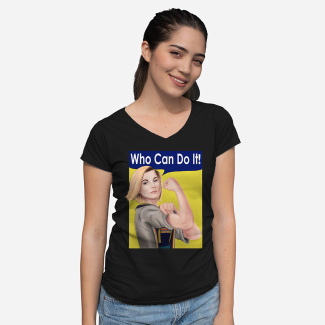 Who Can Do It!-womens v-neck tee-MarianoSan