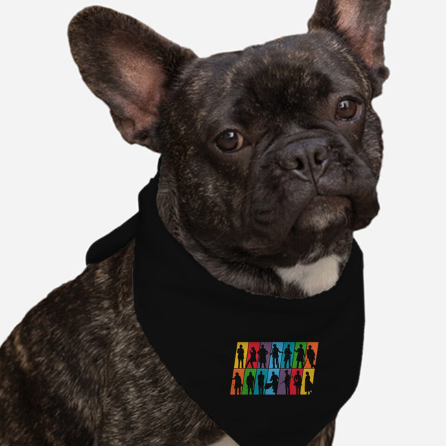 Who Is Who-dog bandana pet collar-rocketman_art