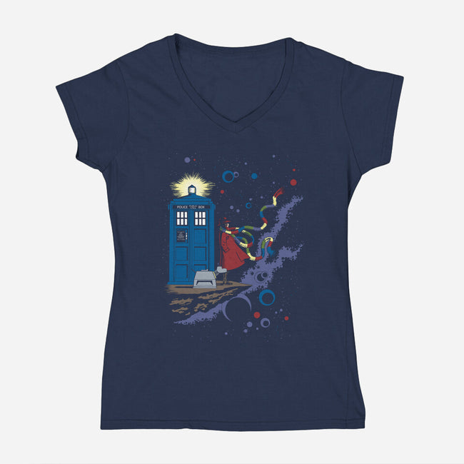 Who's Space-womens v-neck tee-kal5000