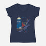 Who's Space-womens v-neck tee-kal5000
