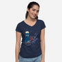 Who's Space-womens v-neck tee-kal5000