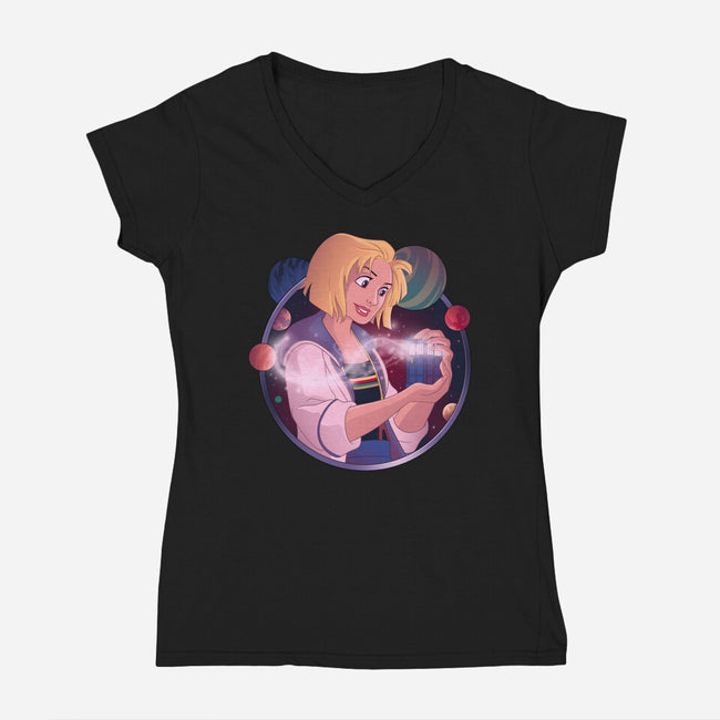 Who's That Girl?-womens v-neck tee-saqman