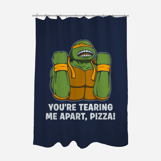 Why Pizza, Why!!!-none polyester shower curtain-pigboom