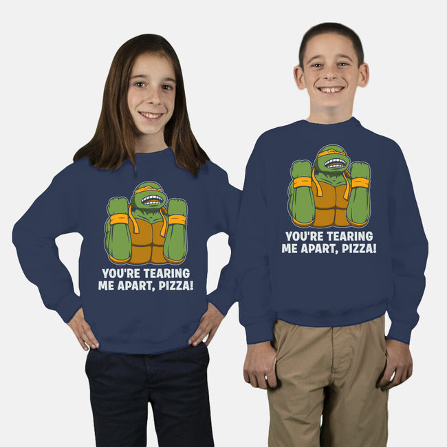 Why Pizza, Why!!!-youth crew neck sweatshirt-pigboom