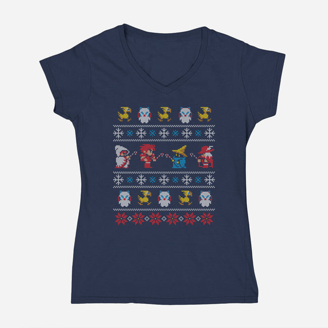 Winter Fantasy-womens v-neck tee-machmigo