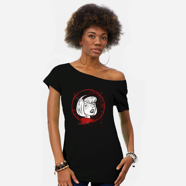 Witch of Greendale-womens off shoulder tee-tiranocyrus