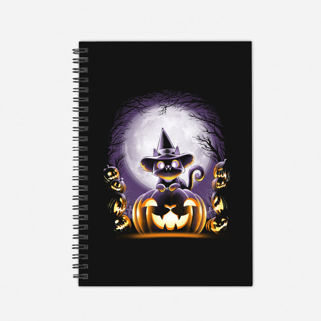 Witch-Cat Night-none dot grid notebook-alemaglia