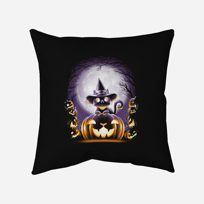 Witch-Cat Night-none removable cover w insert throw pillow-alemaglia