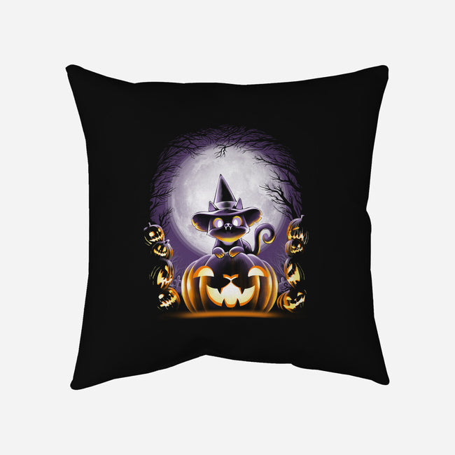 Witch-Cat Night-none removable cover throw pillow-alemaglia
