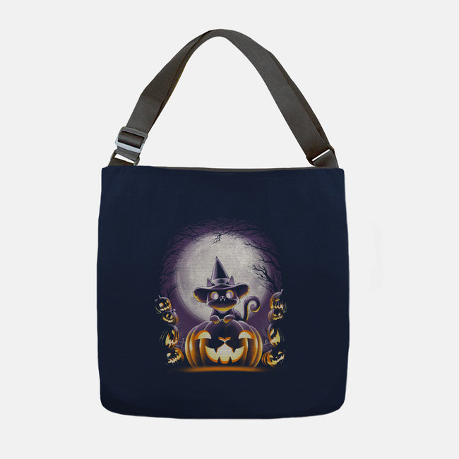 Witch-Cat Night-none adjustable tote-alemaglia
