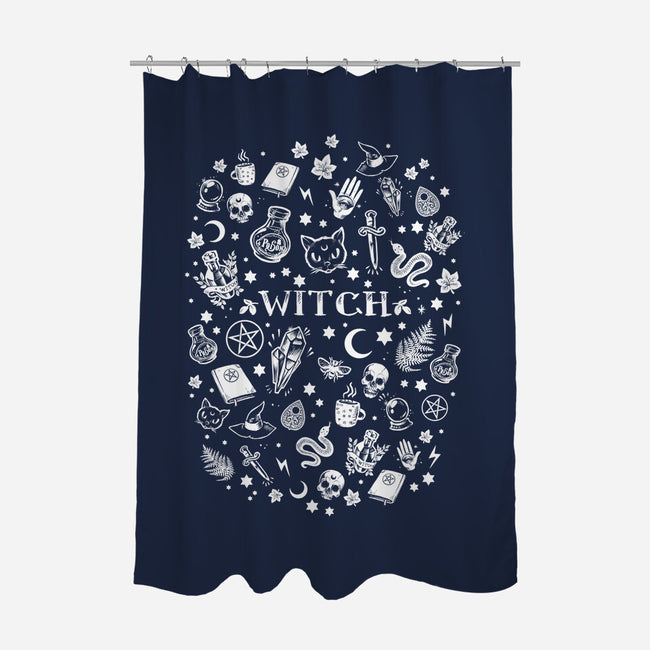 Witching-none polyester shower curtain-MedusaD