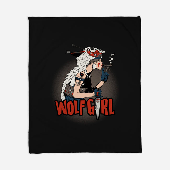 Wolf Girl-none fleece blanket-beware1984