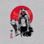 Wolf Girl Sumi-e-womens v-neck tee-DrMonekers