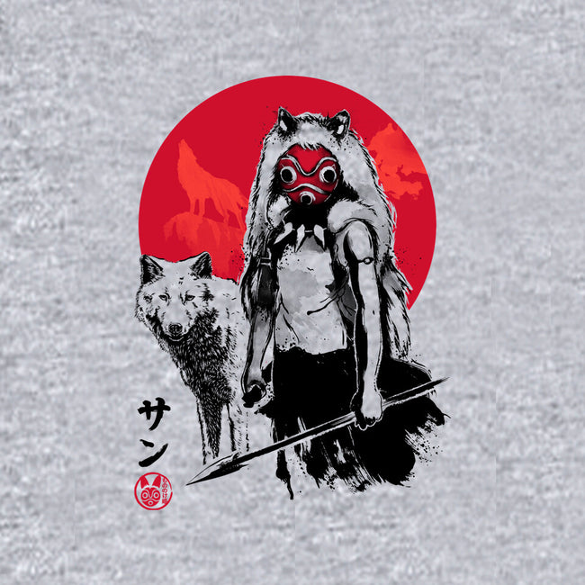 Wolf Girl Sumi-e-womens racerback tank-DrMonekers