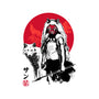 Wolf Girl Sumi-e-womens v-neck tee-DrMonekers