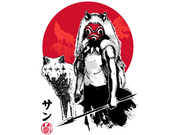 Wolf Girl Sumi-e