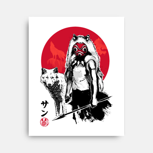 Wolf Girl Sumi-e-none stretched canvas-DrMonekers