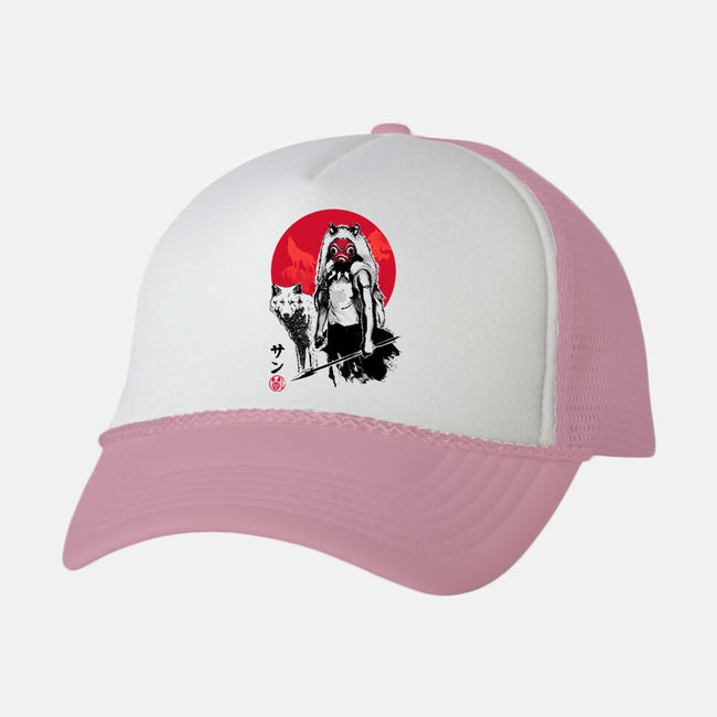 Wolf Girl Sumi-e-unisex trucker hat-DrMonekers