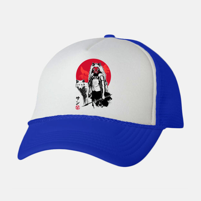 Wolf Girl Sumi-e-unisex trucker hat-DrMonekers