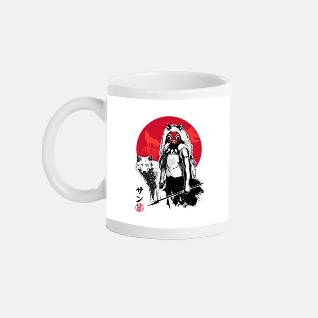 Wolf Girl Sumi-e-none glossy mug-DrMonekers