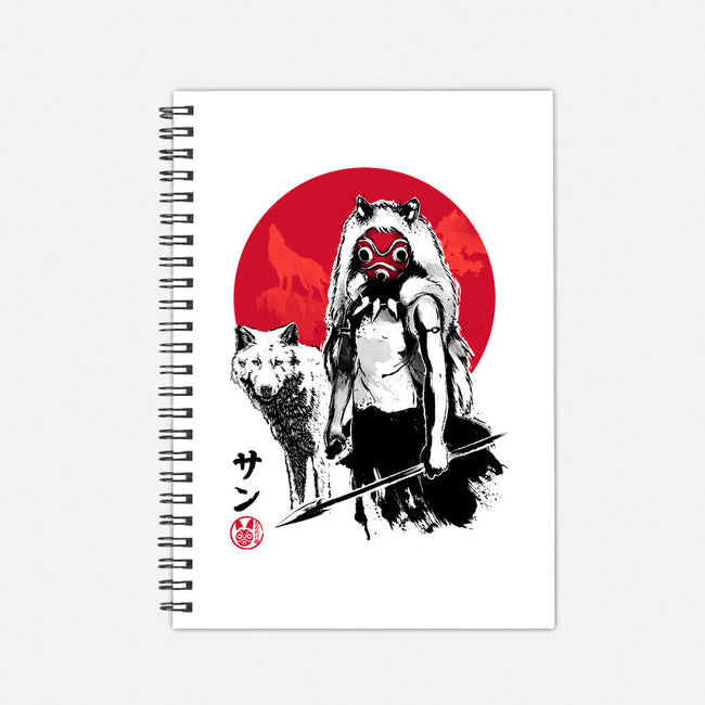Wolf Girl Sumi-e-none dot grid notebook-DrMonekers