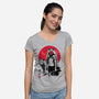 Wolf Girl Sumi-e-womens v-neck tee-DrMonekers
