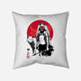 Wolf Girl Sumi-e-none removable cover w insert throw pillow-DrMonekers