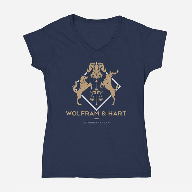 Wolfram & Hart-womens v-neck tee-xMitch