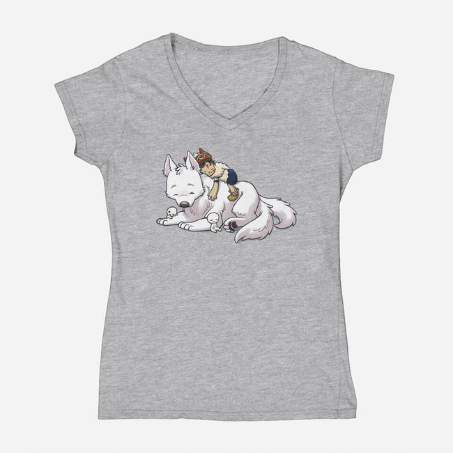 Woman's Best Friends-womens v-neck tee-DoOomcat
