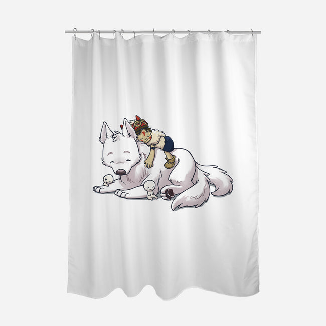 Woman's Best Friends-none polyester shower curtain-DoOomcat